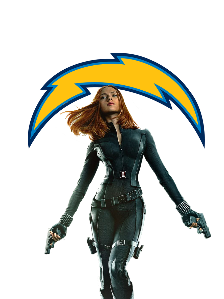 San Diego Chargers Black Widow Logo iron on paper